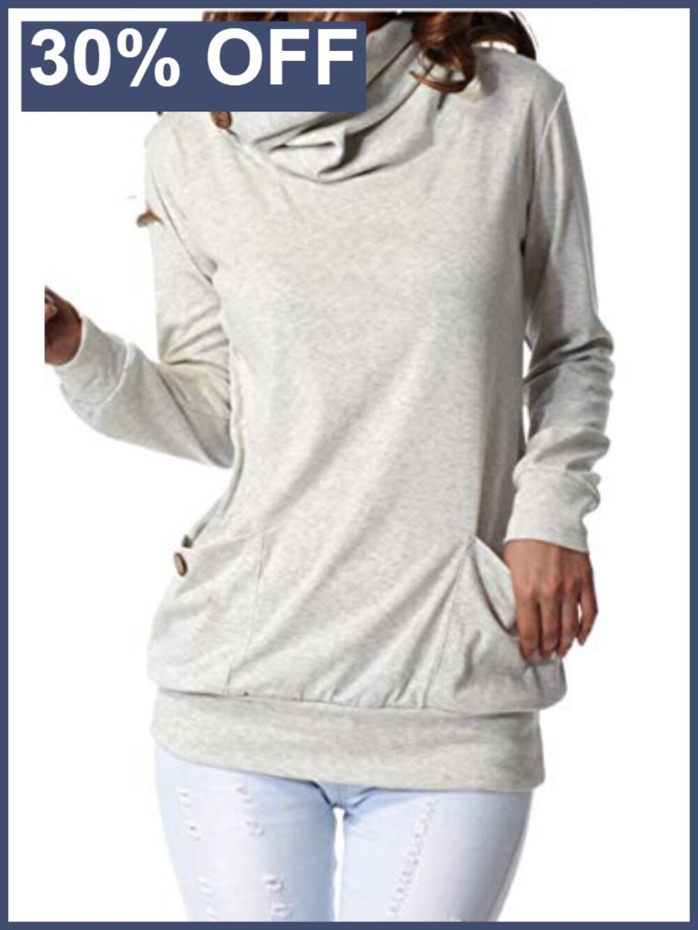 Women's Loose Fit Long Sleeve Sweatshirt Tunic Top Elastic Hem